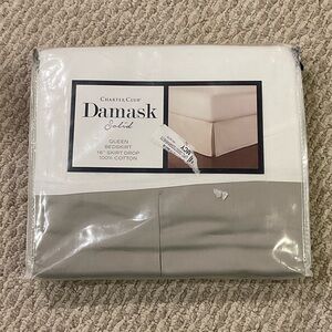 Charter Club Damask Solid Bedskirt - White and Gray